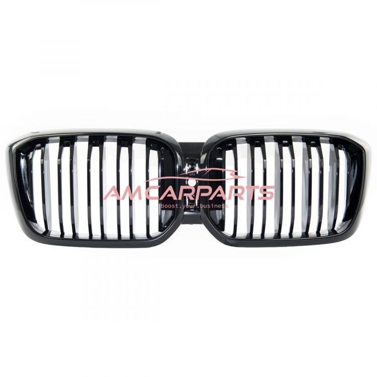 Upgrade Design Kühlergrill / Sportgrill passend für BMW X3 G01, F97 / X4 G02, F98 Facelift 21+ Hochglanz schwarz