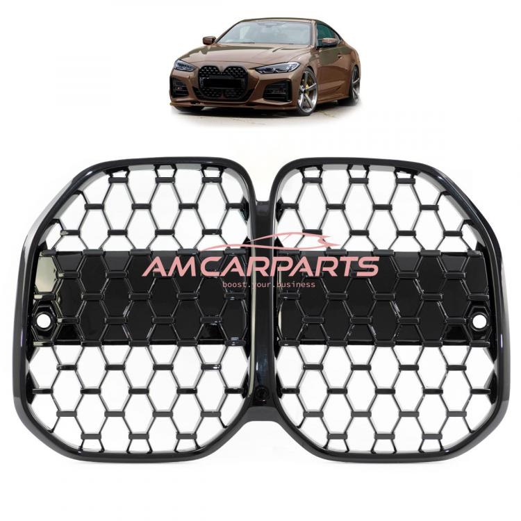 Upgrade Design Kühlergrill / Sportgrill passend für BMW 4er G22 / G23 Vor-Facelift 20+ Hochglanz schwarz