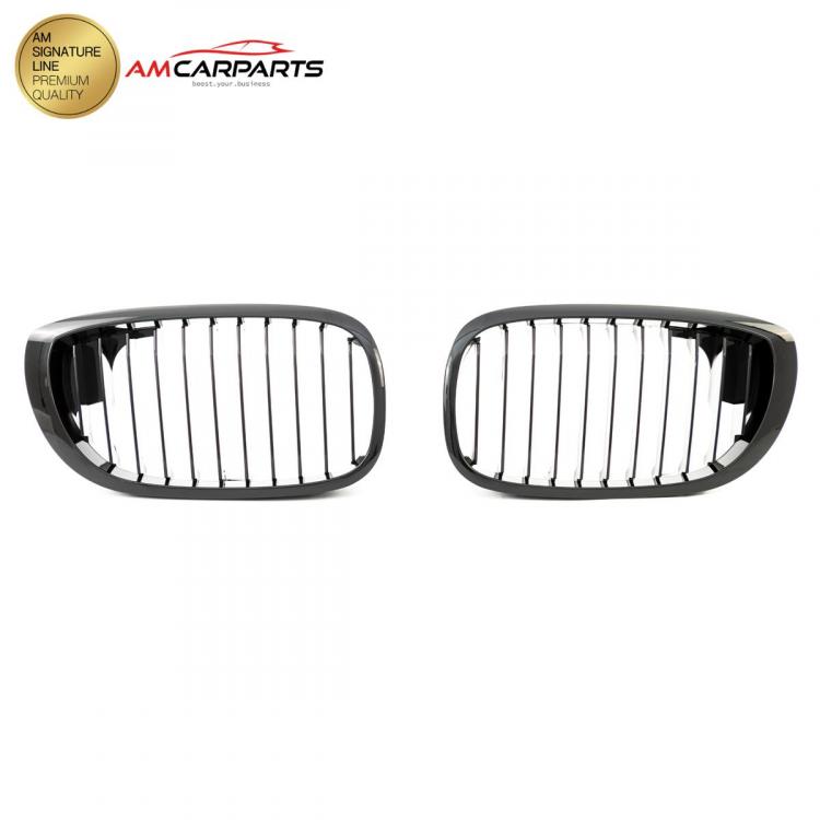Upgrade Design Kühlergrill / Sportgrill passend für BMW 3er E46 Facelift Coupe/Cabrio 03-06 Hochglanz schwarz