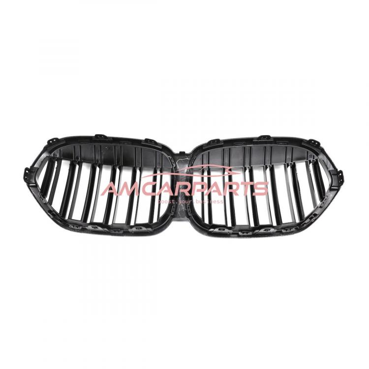 Upgrade Design Kühlergrill / Sportgrill passend für BMW X1 F48 Facelift 19-22 Carbon-Optik / Hochglanz schwarz