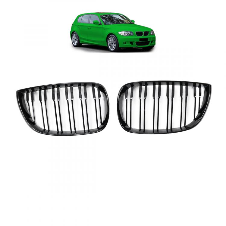 Upgrade Design Kühlergrill / Sportgrill passend für BMW 1er E81 / E87 Vor-Facelift 04-07 Hochglanz schwarz