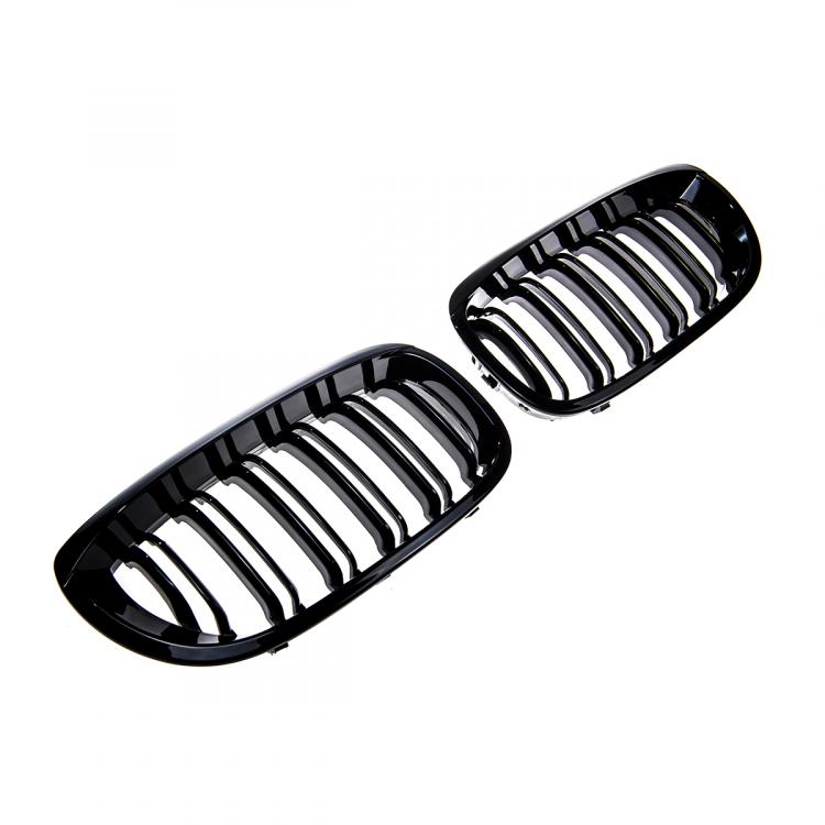 Preview: Upgrade Design Kühlergrill / Sportgrill passend für BMW 3er E46 Facelift Coupe/Cabrio 03-06 Hochglanz schwarz