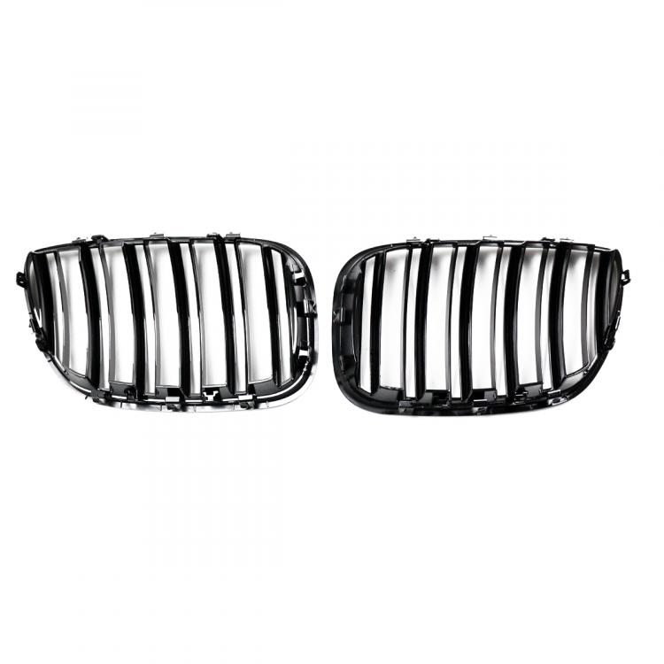 Upgrade Design Kühlergrill / Sportgrill passend für BMW X5 E53 Facelift 03-06 Hochglanz schwarz