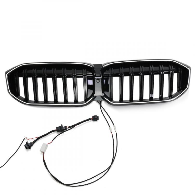 LumiFire Upgrade LED-Kühlergrill mit einer Lamelle in Schwarz glänzend passend für BMW 3er G20 LCI 2023 +