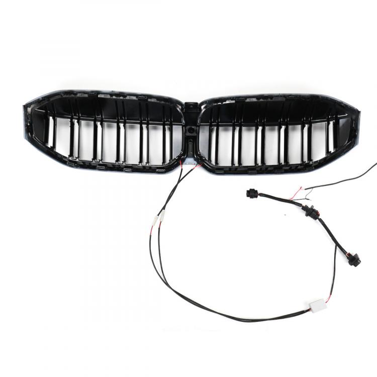 LED-Doppellamellen-Kühlergrill in Schwarz glänzend passend für BMW 3er G20 LCI 2023 +