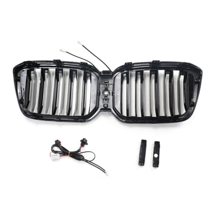 Preview: LumiFire Upgrade LED-Doppellamellen-Grill in Schwarz glänzend passend für BMW X3 Serie G01 LCI 2021 +