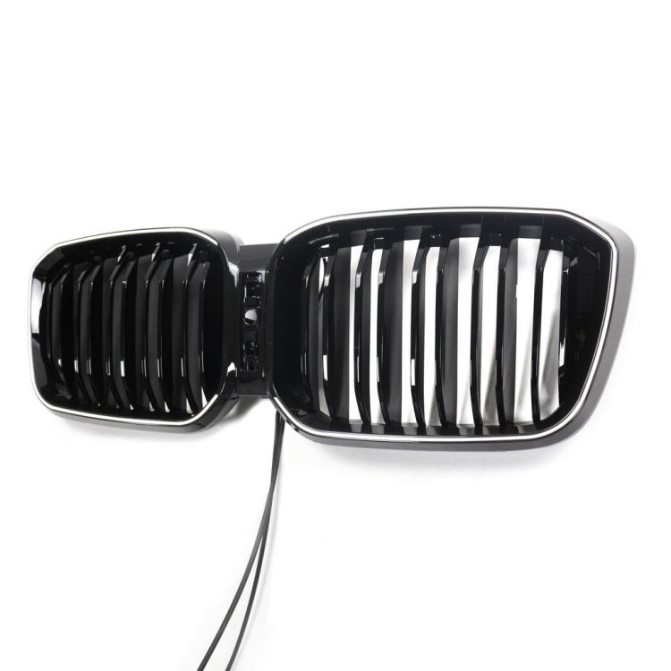 Preview: LumiFire Upgrade LED-Doppellamellen-Grill in Schwarz glänzend passend für BMW X3 Serie G01 LCI 2021 +