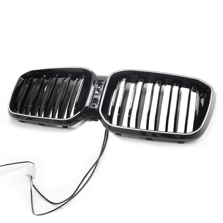 LumiFire Upgrade LED-Doppellamellen-Grill in Schwarz glänzend passend für BMW X3 Serie G01 LCI 2021 +