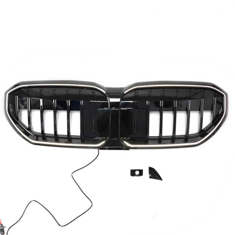 LumiFire Upgrade LED-Kühlergrill mit einer Lamelle in Schwarz glänzend passend für BMW 5er G60 2024+
