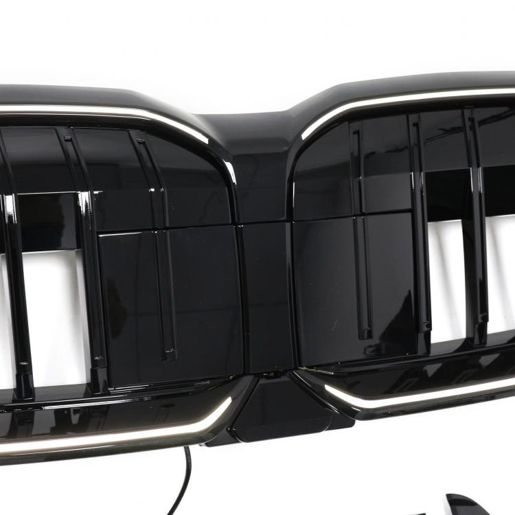 LumiFire Upgrade LED-Kühlergrill mit einer Lamelle in Schwarz glänzend passend für BMW 5er G60 2024+
