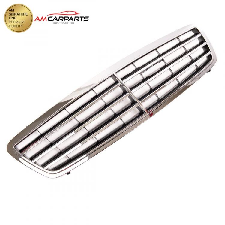 Upgrade Design Kühlergrill / Sportgrill passend für Mercedes Benz C-Klasse W203 / S203 00-07 Hochglanz schwarz / chrom