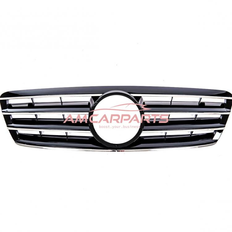 Upgrade Design Kühlergrill / Sportgrill passend für Mercedes Benz C-Klasse W203 / S203 00-07 Hochglanz schwarz / chrom