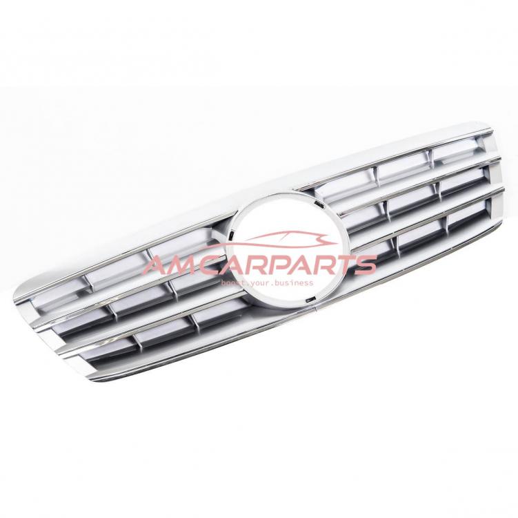 Upgrade Design Kühlergrill / Sportgrill passend für Mercedes Benz C-Klasse W203 / S203 00-07 Hochglanz silber / chrom