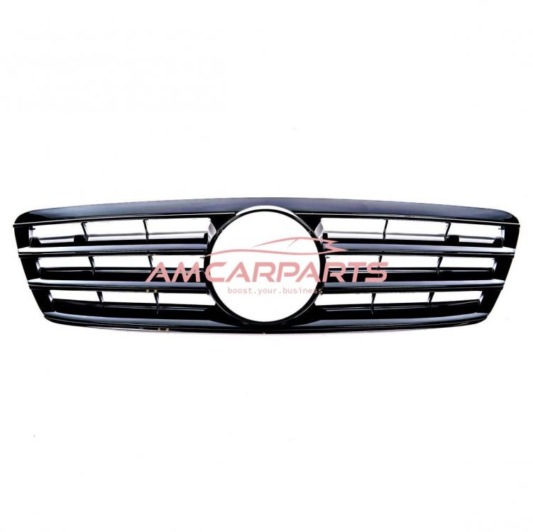 Preview: Upgrade Design Kühlergrill / Sportgrill passend für Mercedes Benz C-Klasse W203 / S203 00-07 Hochglanz schwarz