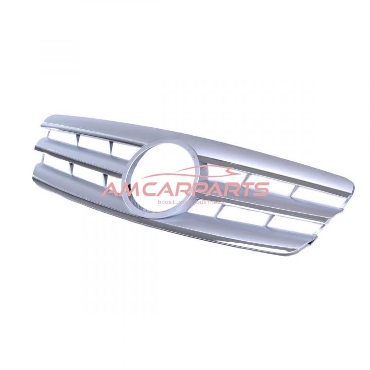 Preview: Upgrade Design Kühlergrill / Sportgrill passend für Mercedes Benz C-Klasse W203 / S203 00-07 Matt silber / chrom