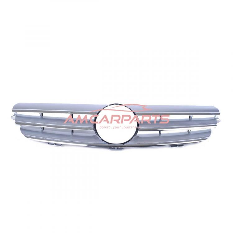 Upgrade Design Kühlergrill / Sportgrill für Mercedes Benz CLK W209 / C209 02-09 Hochglanz silber / chrom