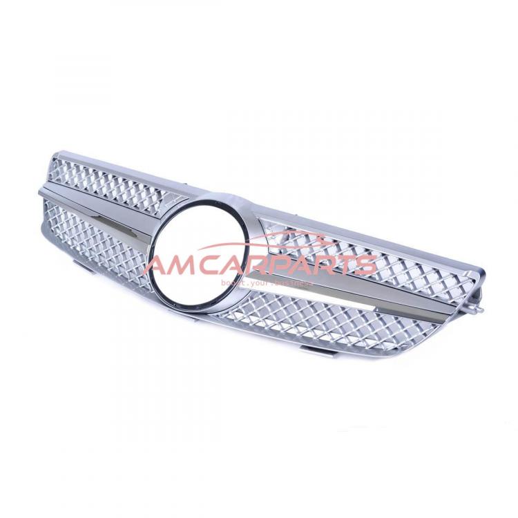 Preview: Upgrade Design Kühlergrill / Sportgrill für Mercedes Benz CLK W209 / C209 02-09 Hochglanz silber / chrom