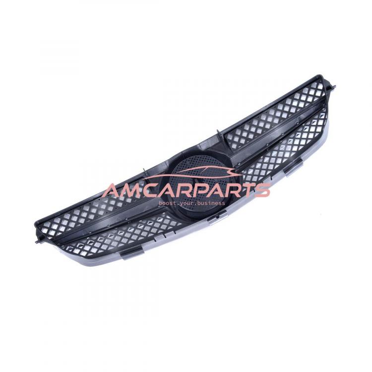 Preview: Upgrade Design Kühlergrill / Sportgrill für Mercedes Benz CLK W209 / C209 02-09 Hochglanz silber / chrom