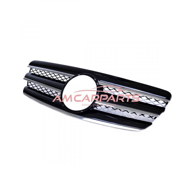 Preview: Upgrade Design Kühlergrill / Sportgrill für Mercedes Benz E-Klasse W211 / S211 Vor-Facelift 02-06 Hochglanz schwarz / chrom