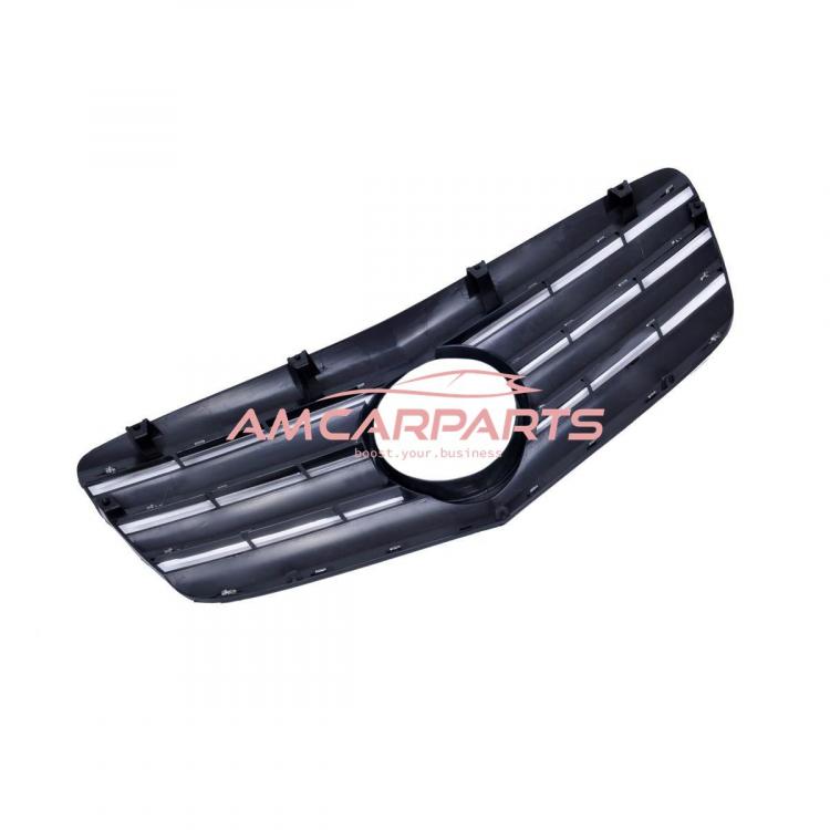 Preview: Upgrade Design Kühlergrill / Sportgrill für Mercedes Benz E-Klasse W211 / S211 Facelift 06-09 Hochglanz schwarz / chrom