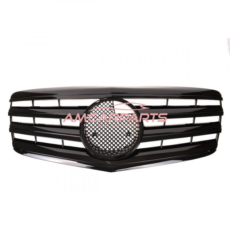Upgrade Design Kühlergrill / Sportgrill für Mercedes Benz E-Klasse W211 / S211 Facelift 06-09 Hochglanz schwarz