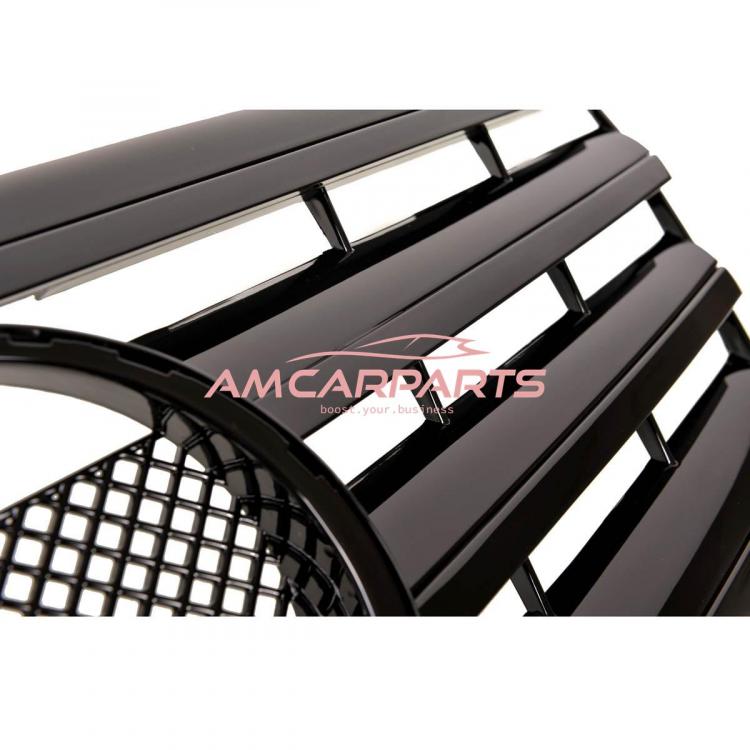 Upgrade Design Kühlergrill / Sportgrill für Mercedes Benz E-Klasse W211 / S211 Facelift 06-09 Hochglanz schwarz