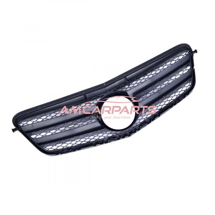 Preview: Upgrade Design Kühlergrill / Sportgrill für Mercedes Benz E-Klasse W212 / S212 Vor-Facelift 09-13 Hochglanz schwarz / chrom