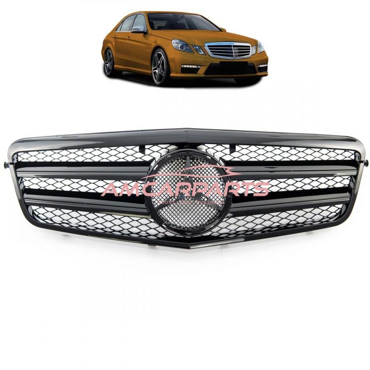 Upgrade Design Kühlergrill / Sportgrill für Mercedes Benz E-Klasse W212 / S212 Vor-Facelift 09-13 Hochglanz schwarz