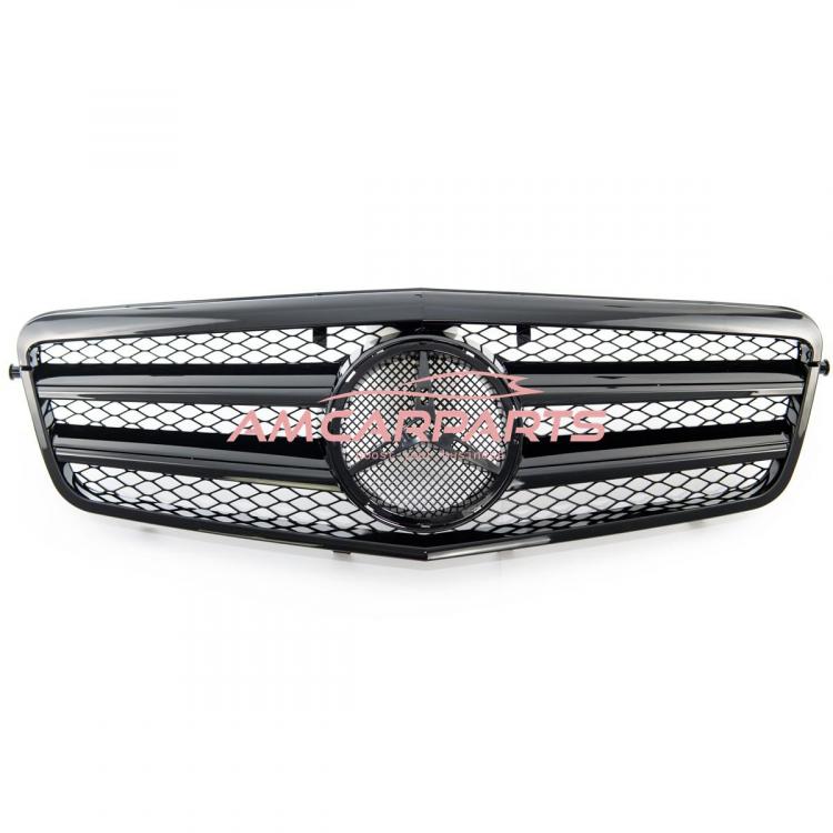 Preview: Upgrade Design Kühlergrill / Sportgrill für Mercedes Benz E-Klasse W212 / S212 Vor-Facelift 09-13 Hochglanz schwarz