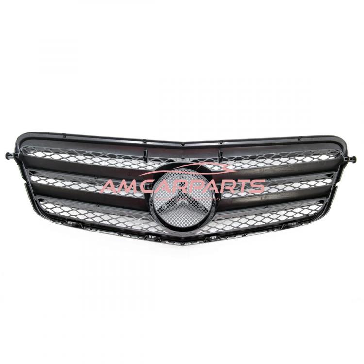 Preview: Upgrade Design Kühlergrill / Sportgrill für Mercedes Benz E-Klasse W212 / S212 Vor-Facelift 09-13 Hochglanz schwarz