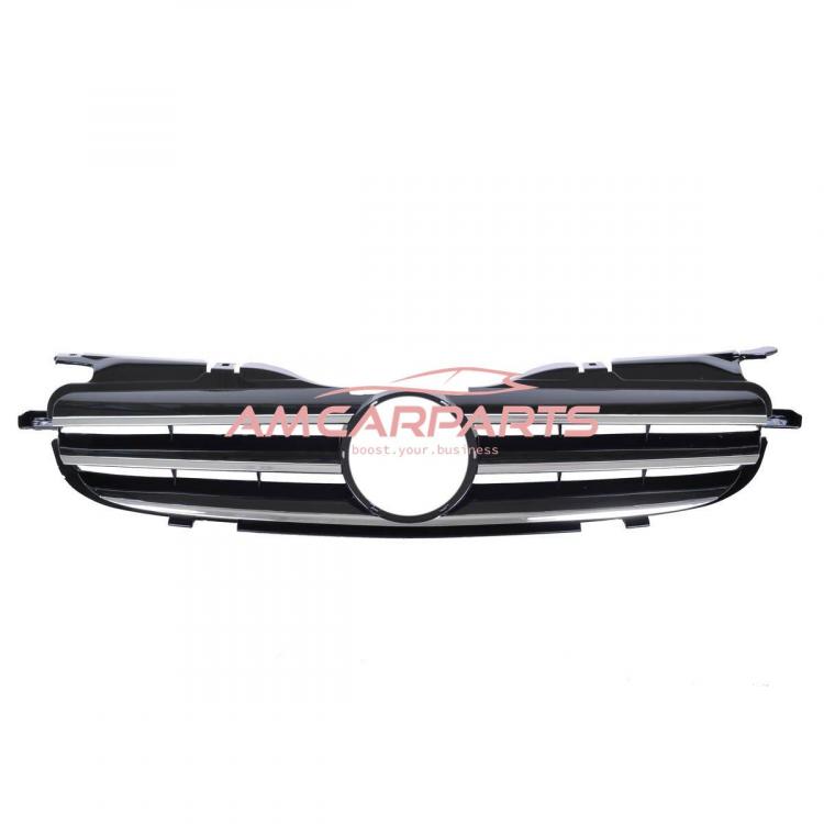 Preview: Upgrade Design Kühlergrill / Sportgrill passend für Mercedes Benz SLK R170 96-04 Hochglanz schwarz / chrom
