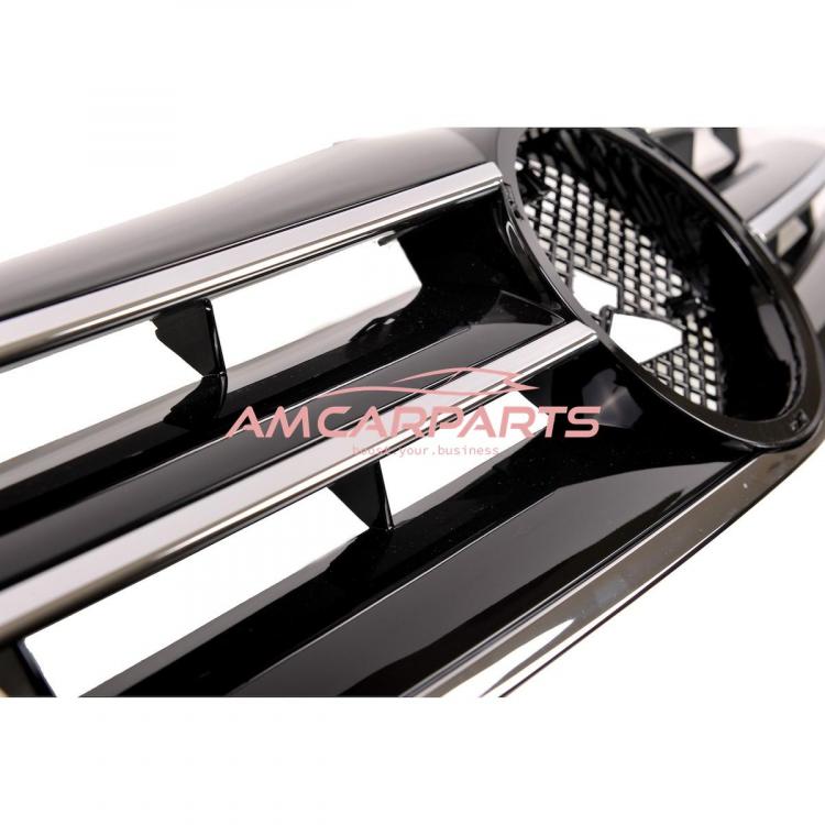 Preview: Upgrade Design Kühlergrill / Sportgrill passend für Mercedes Benz SL R129 89-01 Hochglanz schwarz / chrom