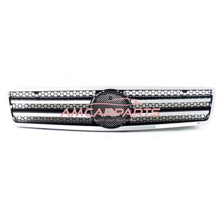 Upgrade Design Kühlergrill / Sportgrill passend für Mercedes Benz SL R129 89-01 Hochglanz schwarz / chrom