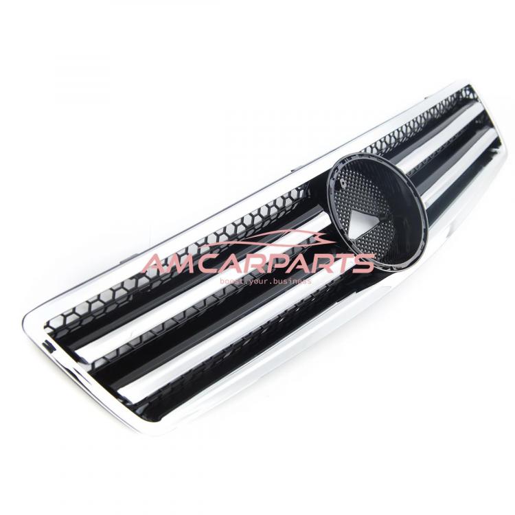 Upgrade Design Kühlergrill / Sportgrill passend für Mercedes Benz SL R129 89-01 Hochglanz schwarz / chrom