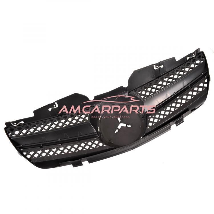 Preview: Upgrade Design Kühlergrill / Sportgrill für Mercedes SL (R230) Vor-Facelift 01-06 Hochglanz schwarz / chrom