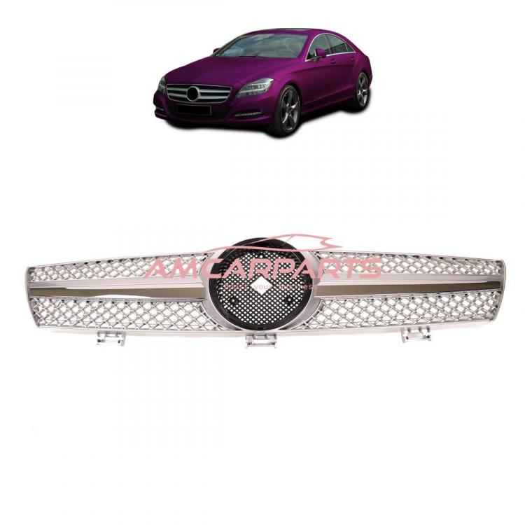 Upgrade Design Kühlergrill / Sportgrill für Mercedes CLS (C219) 04-08 Hochglanz silber / chrom