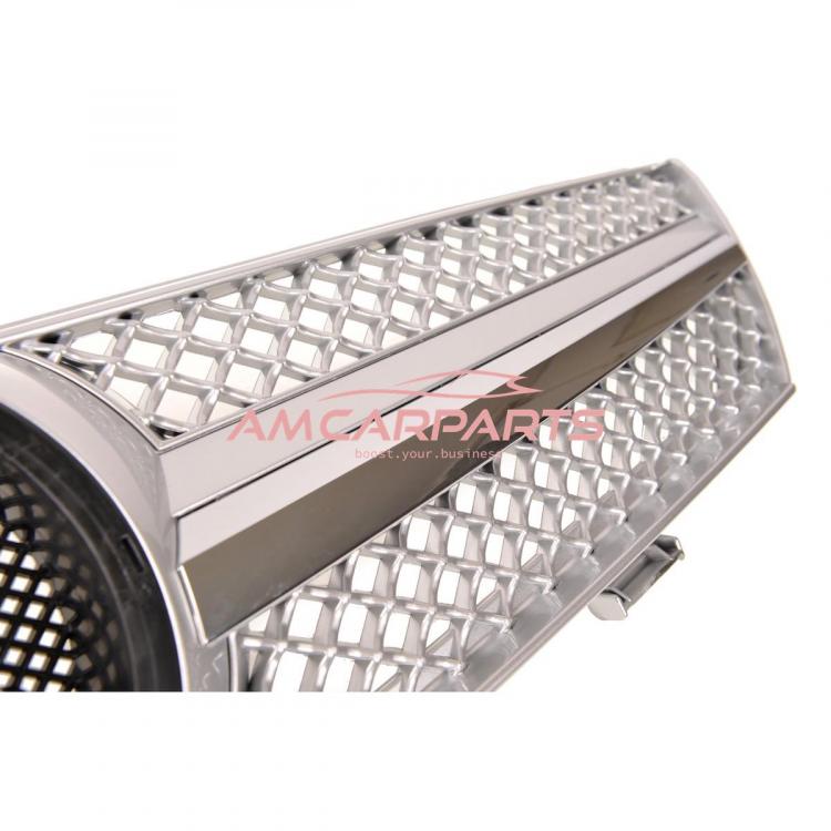 Preview: Upgrade Design Kühlergrill / Sportgrill für Mercedes CLS (C219) 04-08 Hochglanz silber / chrom