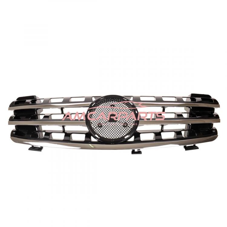 Preview: Upgrade Design Kühlergrill / Sportgrill für Mercedes ML-Klasse / M-Klasse W164 Vor-Facelift 05-08 Hochglanz schwarz / chrom