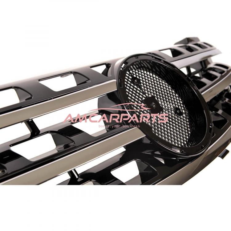 Preview: Upgrade Design Kühlergrill / Sportgrill für Mercedes ML-Klasse / M-Klasse W164 Vor-Facelift 05-08 Hochglanz schwarz / chrom
