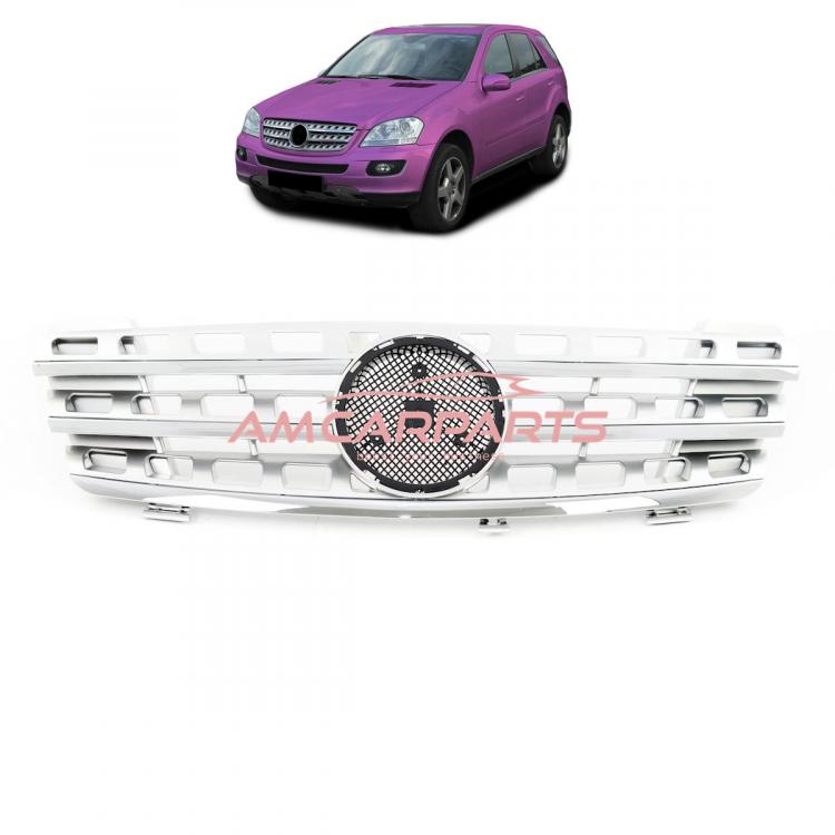 Upgrade Design Kühlergrill / Sportgrill für Mercedes ML-Klasse / M-Klasse W164 Vor-Facelift 05-08 Matt silber / chrom