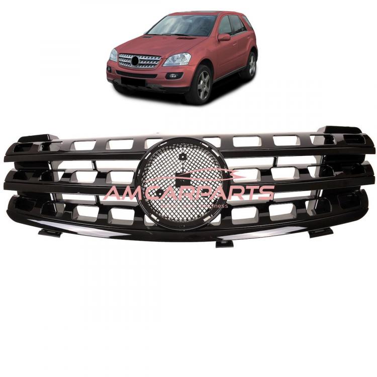 Upgrade Design Kühlergrill / Sportgrill für Mercedes ML-Klasse / M-Klasse W164 Vor-Facelift 05-08 Hochglanz schwarz