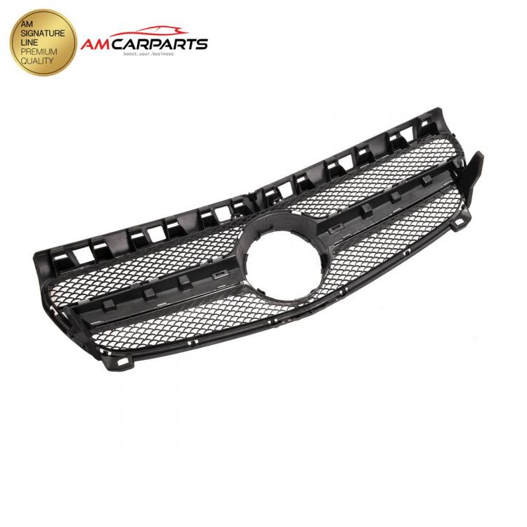 Preview: Upgrade Design Kühlergrill / Sportgrill passend für Mercedes Benz A-Klasse W176 12-15 Matt schwarz / Matt silber