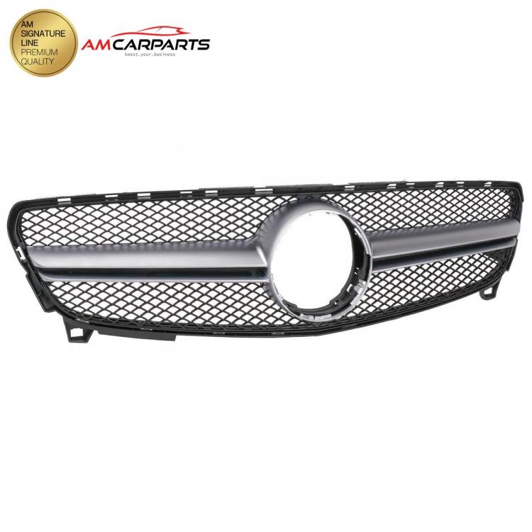 Preview: Upgrade Design Kühlergrill / Sportgrill passend für Mercedes Benz A-Klasse W176 Facelift 15-18 Matt schwarz / Matt silber