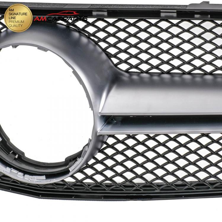 Preview: Upgrade Design Kühlergrill / Sportgrill passend für Mercedes Benz A-Klasse W176 Facelift 15-18 Matt schwarz / Matt silber