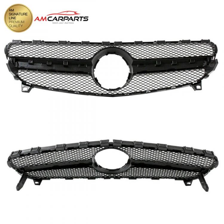 Preview: Upgrade Design Kühlergrill / Sportgrill passend für Mercedes Benz A-Klasse W176 Facelift 15-18 Matt schwarz / Hochglanz schwarz