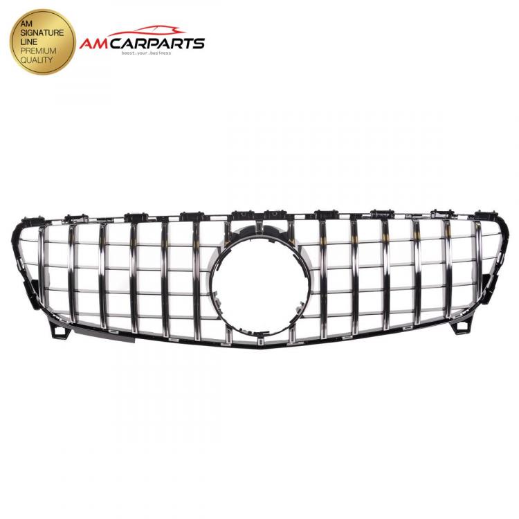 Upgrade Design Kühlergrill / Sportgrill passend für Mercedes Benz A-Klasse W176 Facelift 15-18 Hochglanz schwarz / chrom