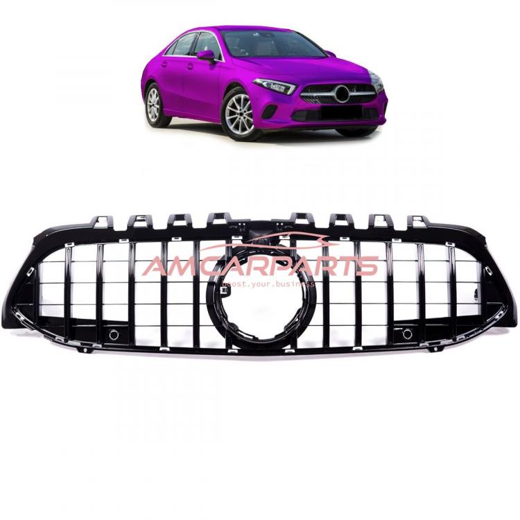 Upgrade Design Kühlergrill / Sportgrill passend für Mercedes Benz A-Klasse V177 / W177 18-23 Hochglanz schwarz
