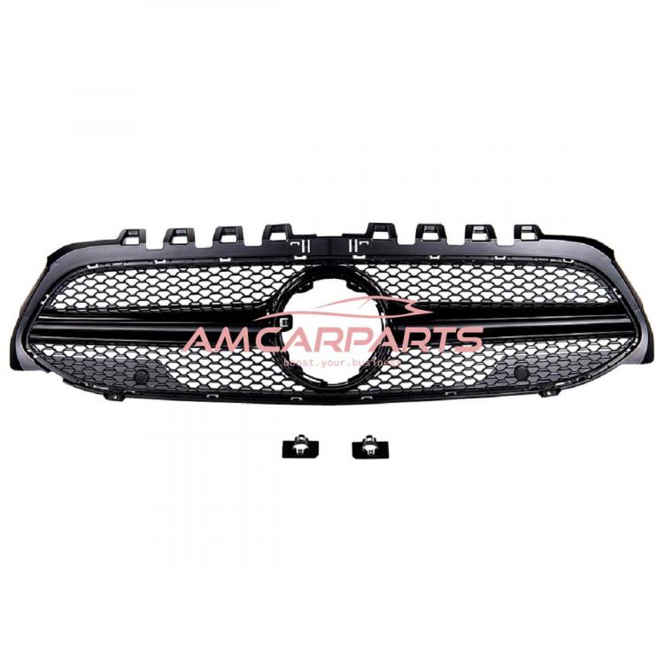 Preview: Upgrade Design Kühlergrill / Sportgrill passend für Mercedes Benz A-Klasse V177 / W177 18-23 Matt schwarz / Hochglanz schwarz