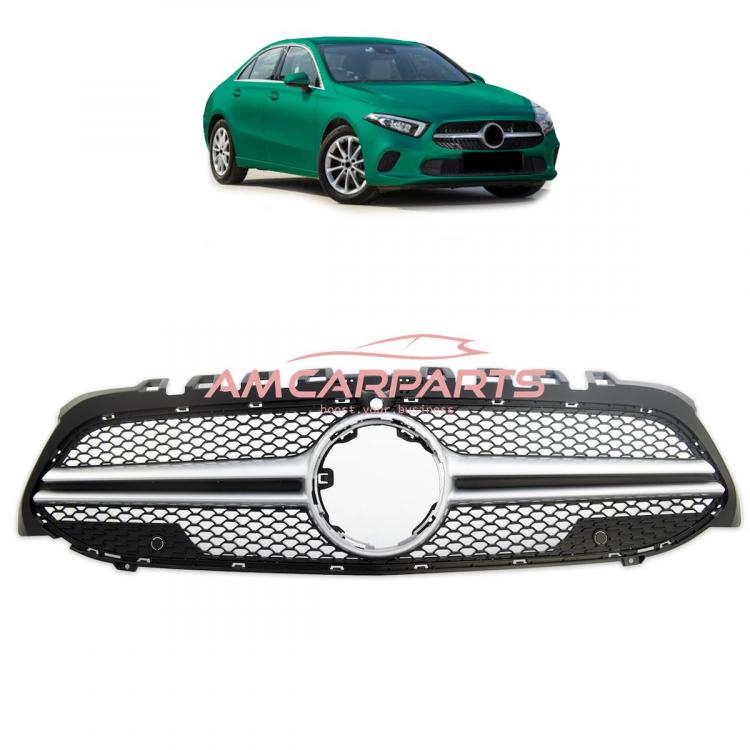 Upgrade Design Kühlergrill / Sportgrill passend für Mercedes Benz A-Klasse V177 / W177 18+ Matt schwarz / Matt silber