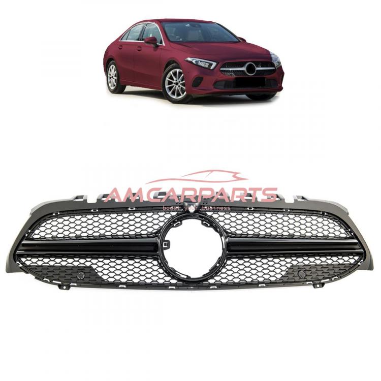 Upgrade Design Kühlergrill / Sportgrill passend für Mercedes Benz A-Klasse V177 / W177 18+ Matt schwarz / Hochglanz schwarz